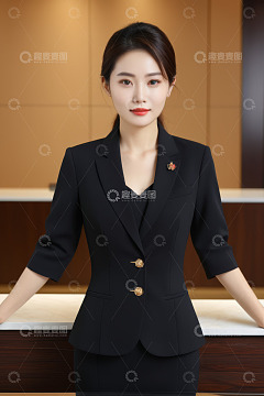 职业女性前台站立形象