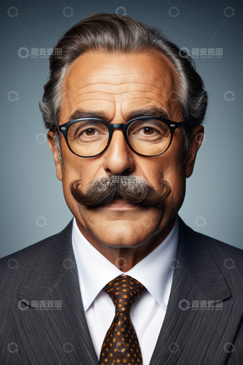 高清大图下载【趣麦麦图】戴眼镜西装男士人物肖像