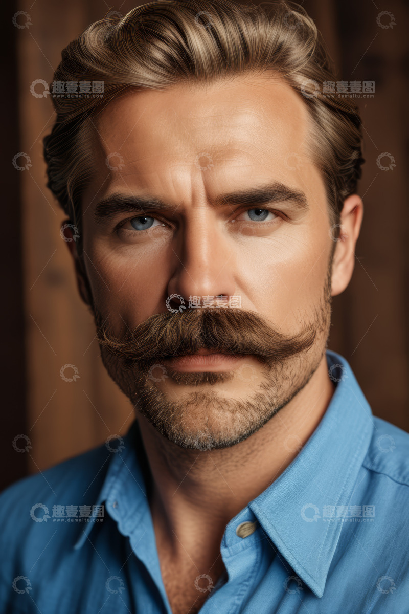 高清大图下载【趣麦麦图】男子面部特写肖像