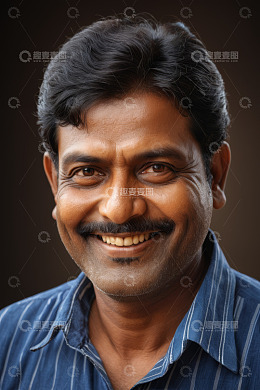 微笑的中年男子肖像