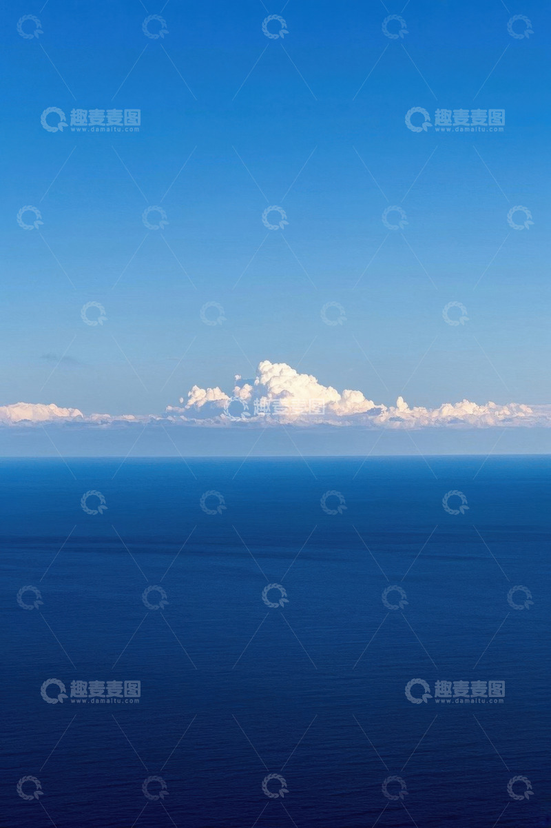 高清大图下载【趣麦麦图】蓝色海洋与天空白云景观