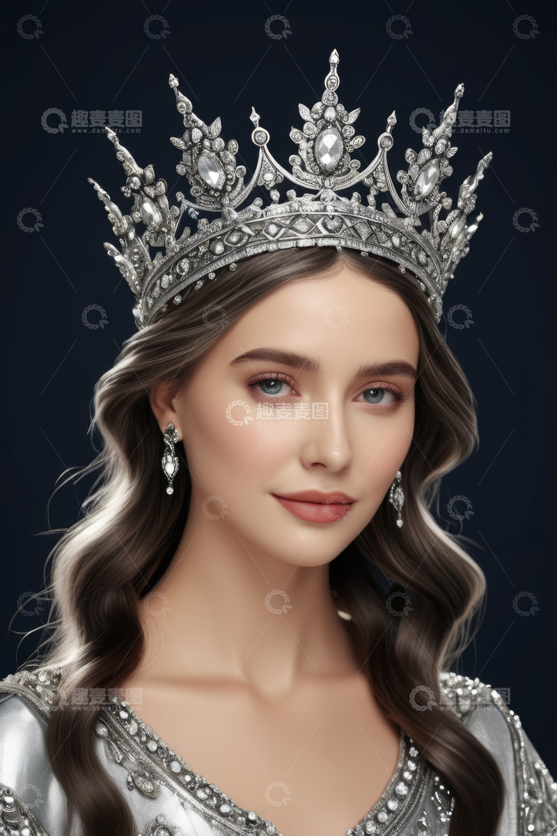 高清大图下载【趣麦麦图】戴皇冠的女性肖像