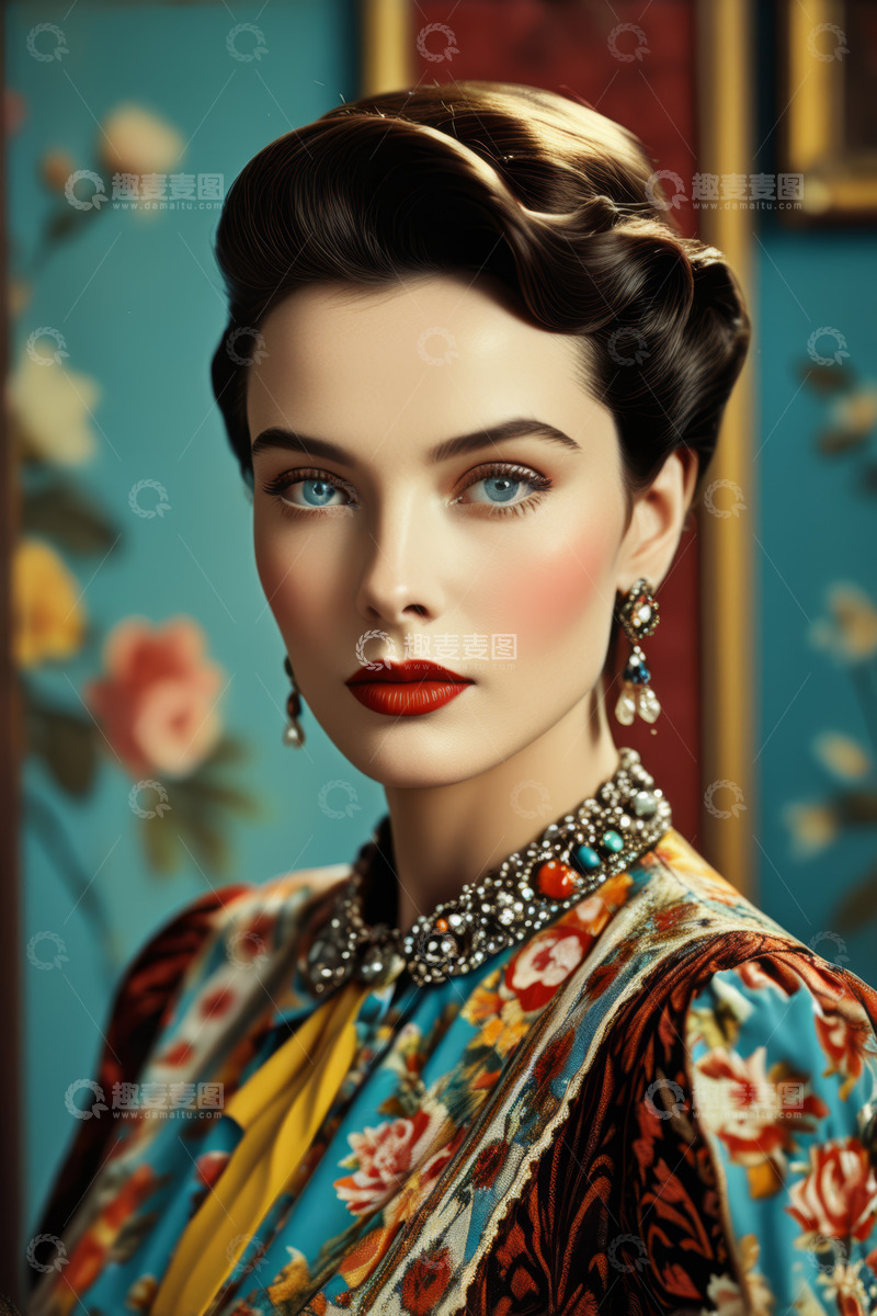 高清大图下载【趣麦麦图】复古装扮女性时尚肖像