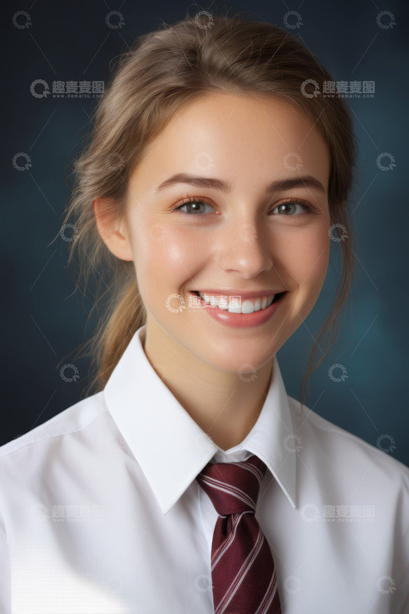 高清大图下载【趣麦麦图】微笑年轻女性人物肖像