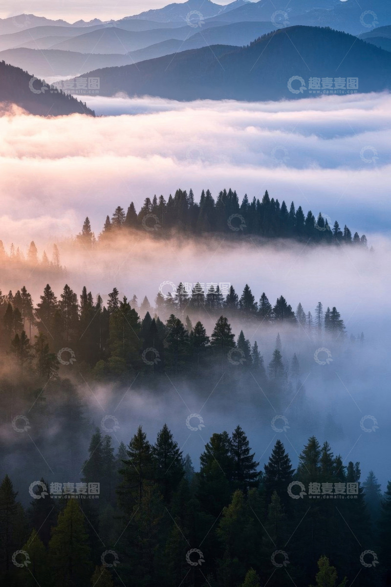 高清大图下载【趣麦麦图】山林云海日出自然风光