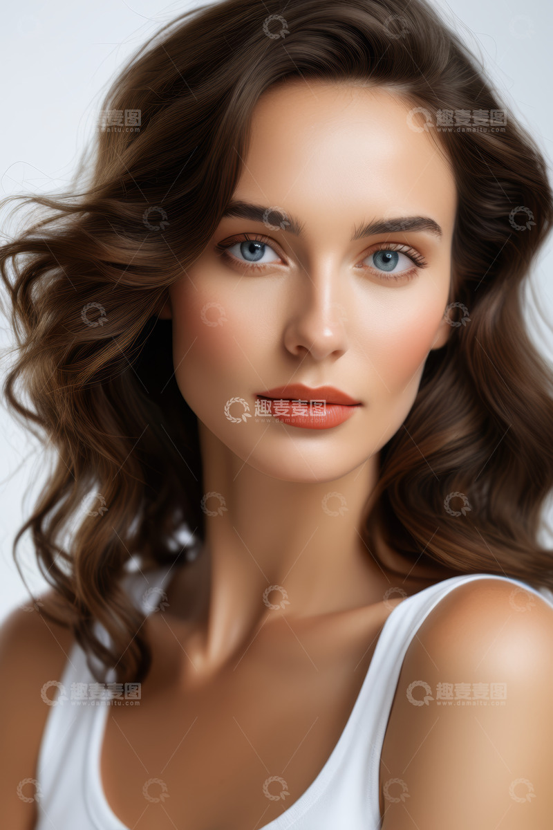 高清大图下载【趣麦麦图】美丽女性面部特写肖像