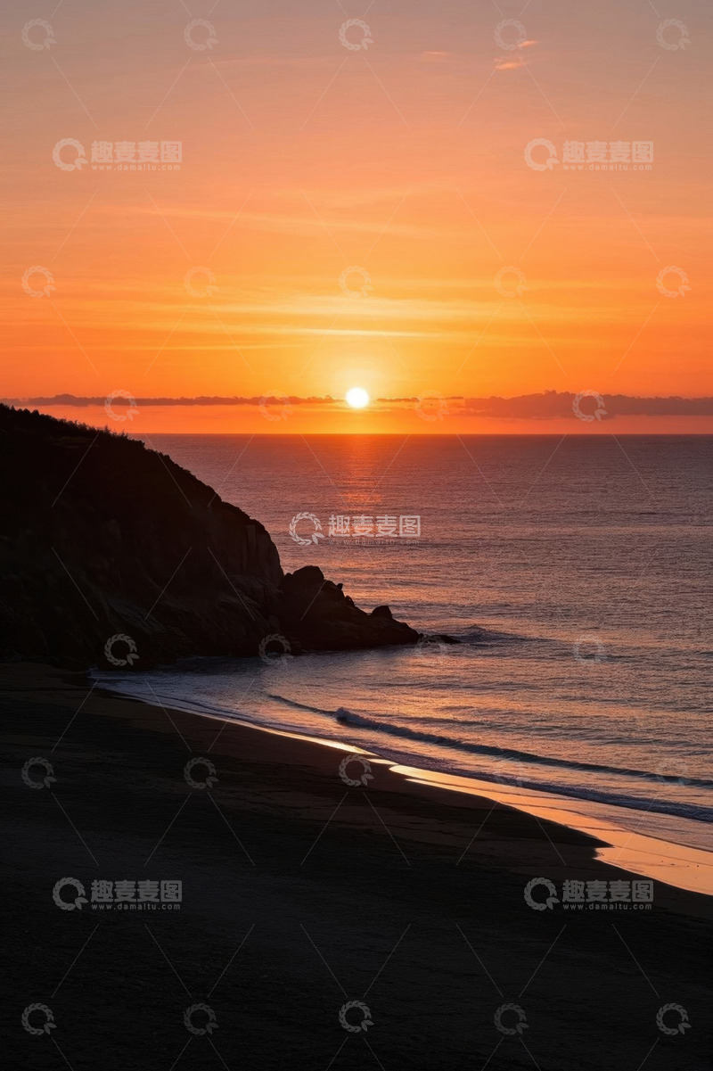 高清大图下载【趣麦麦图】海滩日落自然风光