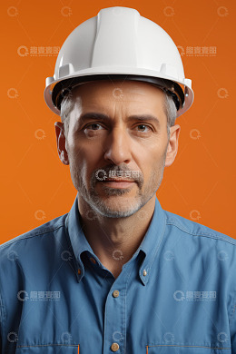 戴安全帽的男性工人肖像