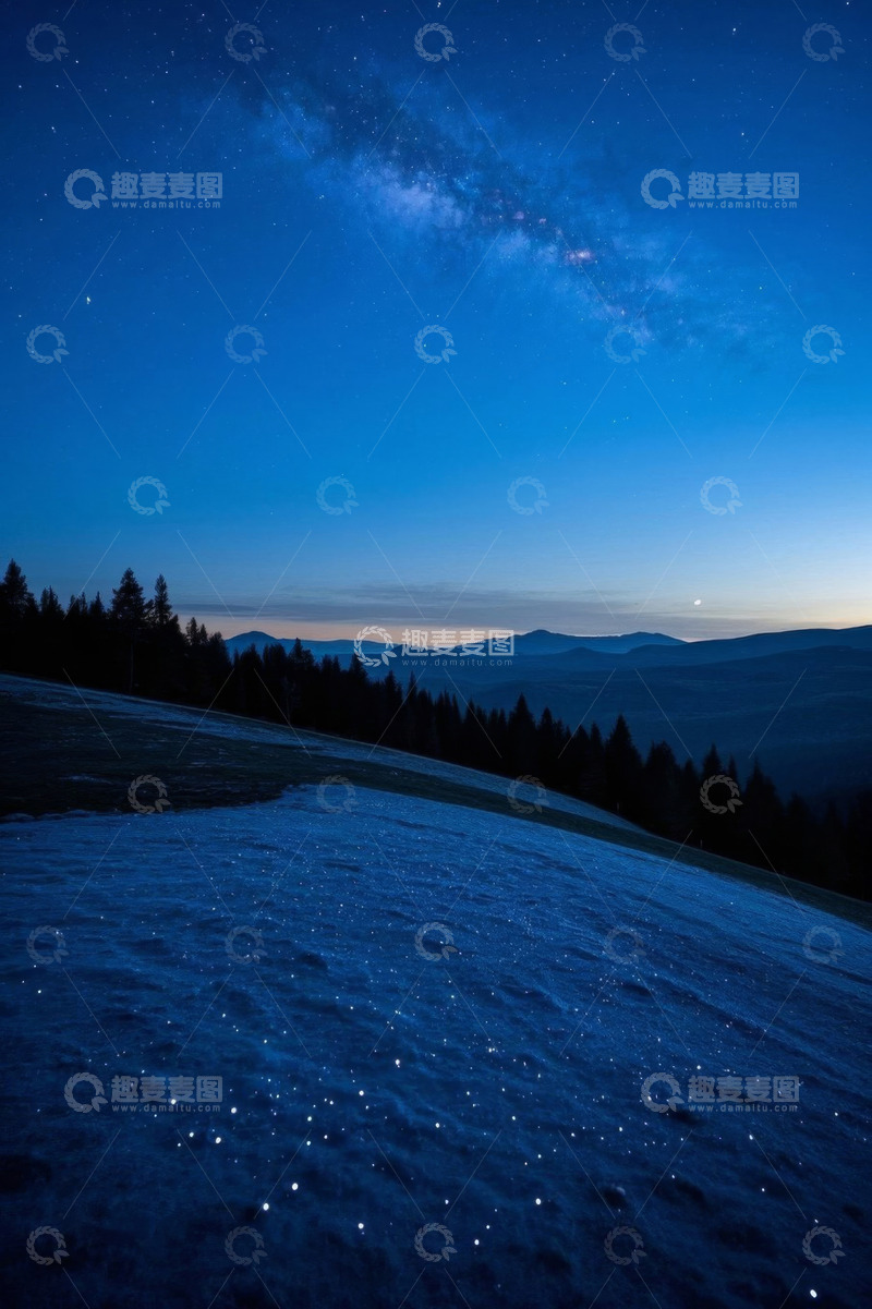 高清大图下载【趣麦麦图】山间星空夜景自然风光