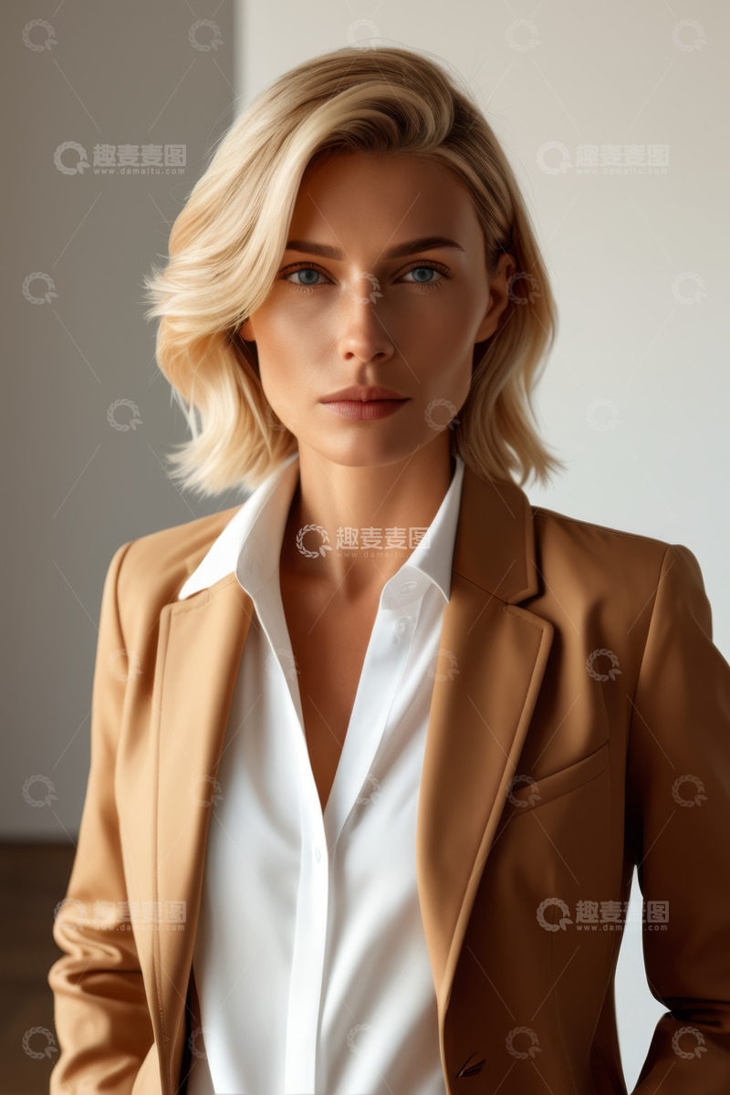 高清大图下载【趣麦麦图】金发职业女性半身像