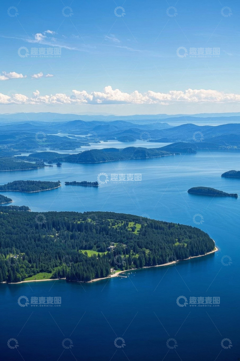 高清大图下载【趣麦麦图】湖光山色航拍全景