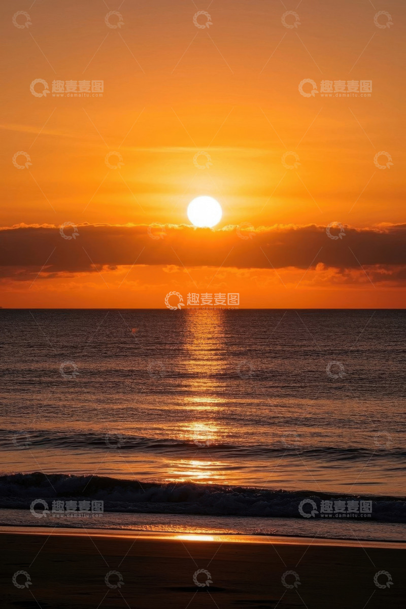 高清大图下载【趣麦麦图】海滩日落海洋风光