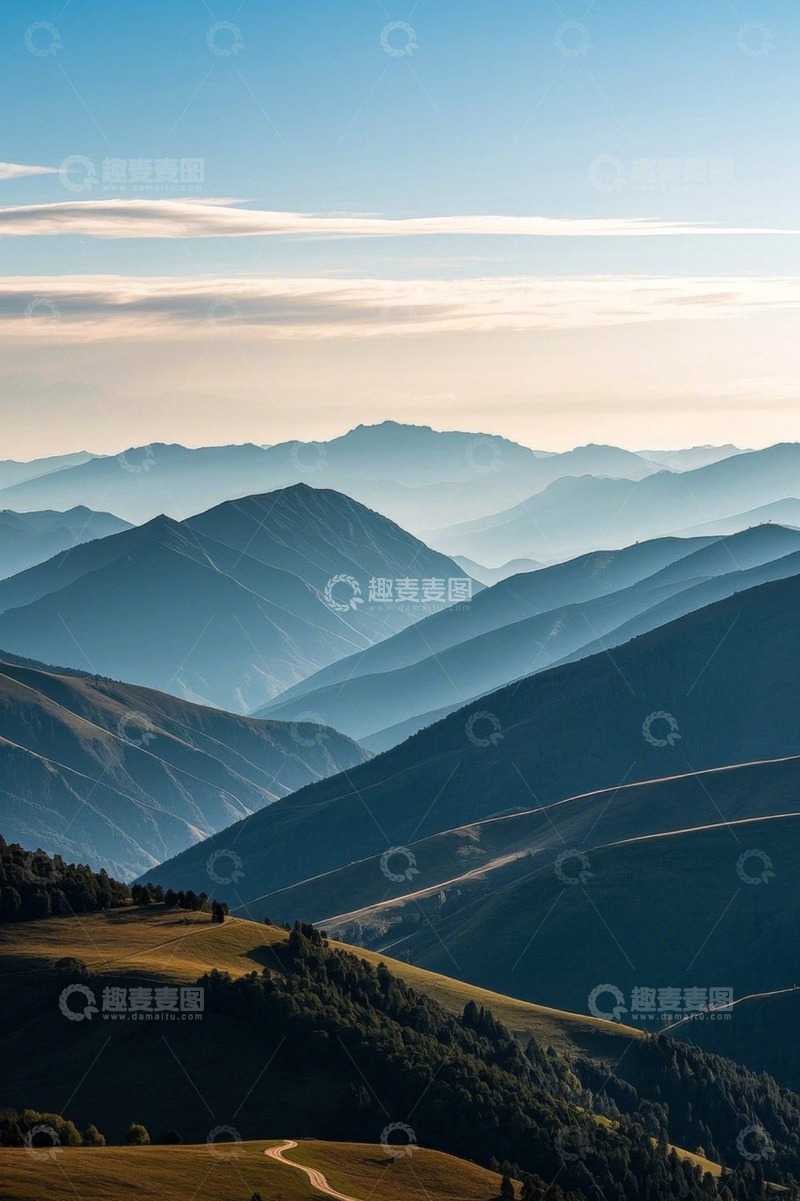 高清大图下载【趣麦麦图】连绵山脉自然风光全景