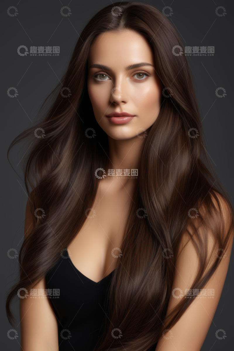 高清大图下载【趣麦麦图】长发女性时尚肖像特写