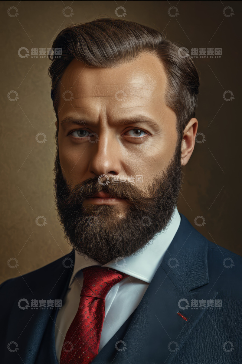 高清大图下载【趣麦麦图】穿着西装的男子面部特写