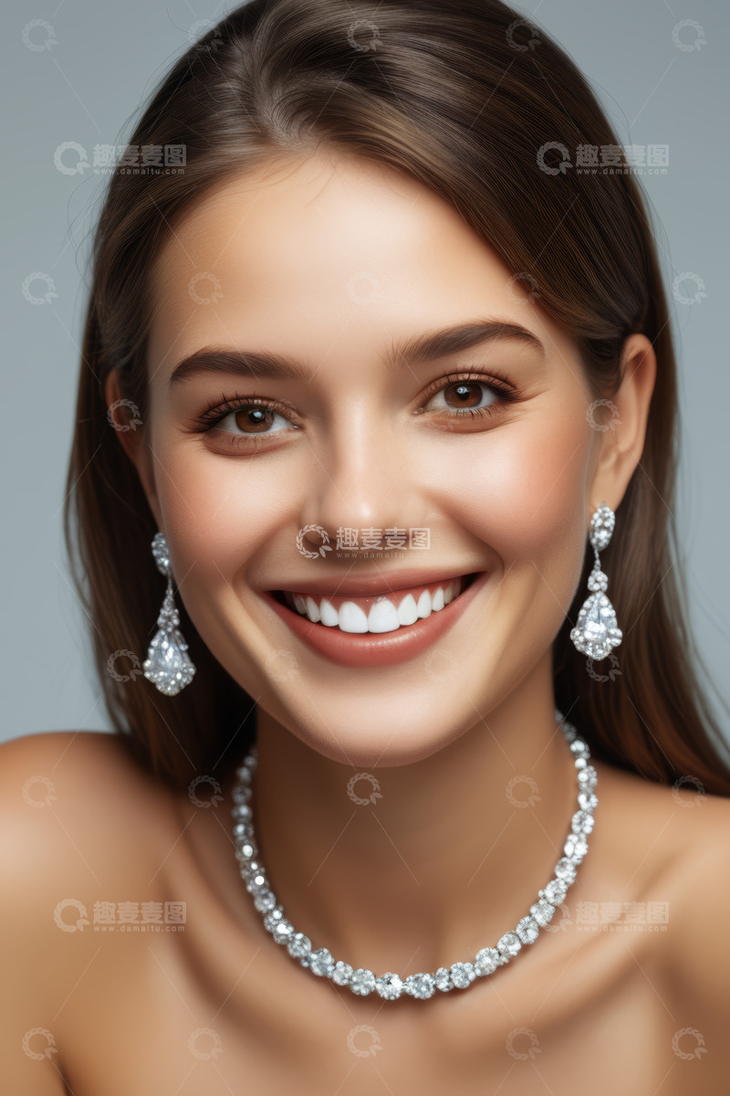 高清大图下载【趣麦麦图】佩戴珠宝首饰的美丽女性