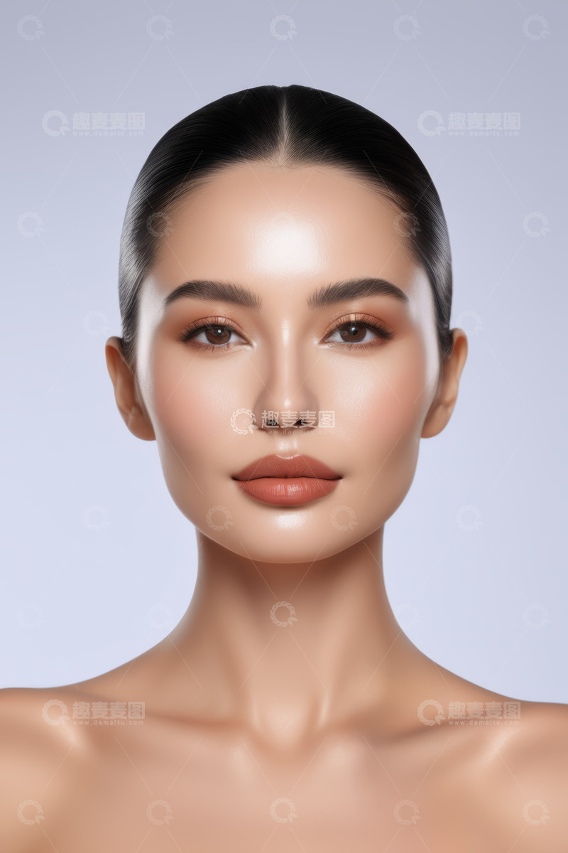 高清大图下载【趣麦麦图】女性面部特写肖像