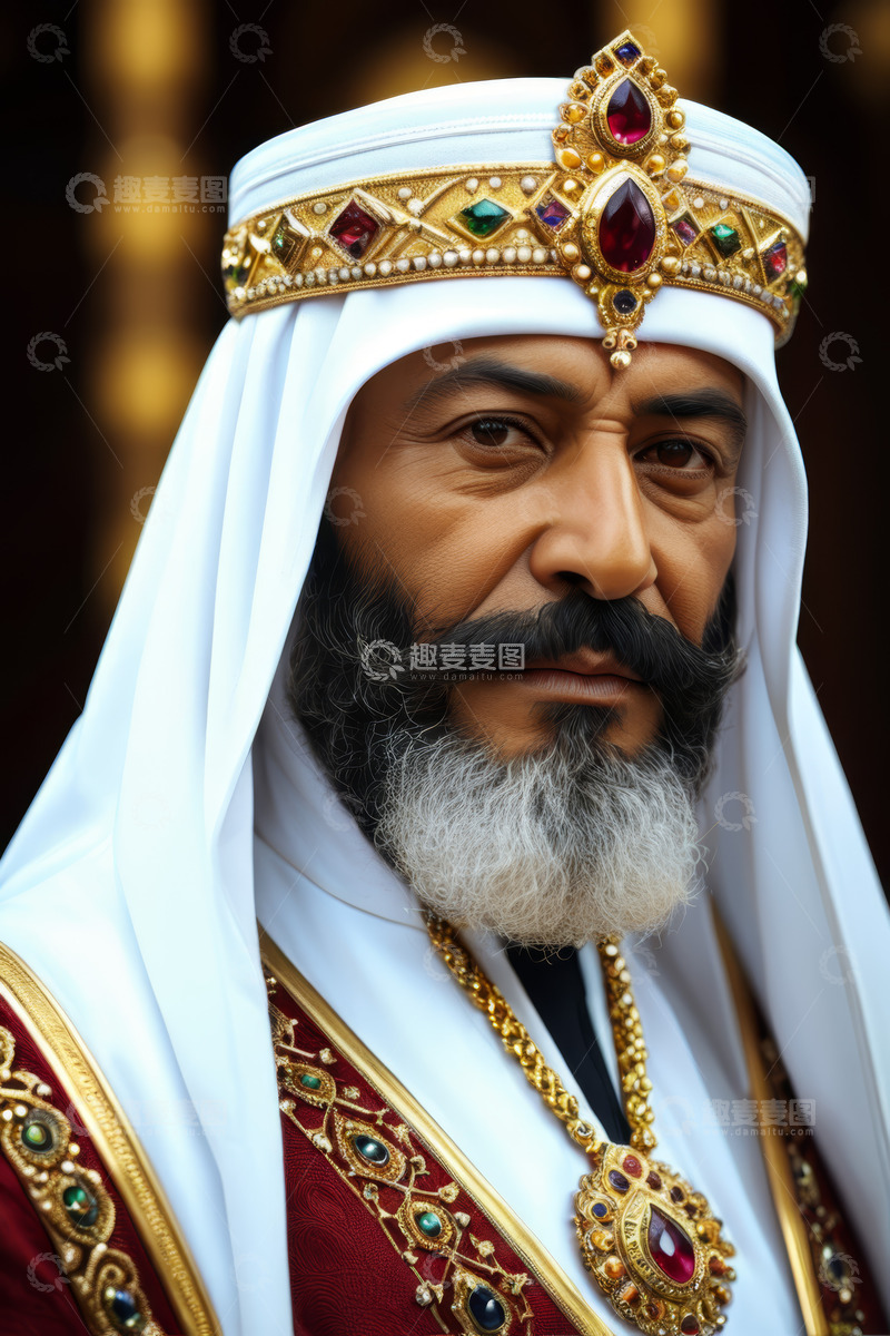 高清大图下载【趣麦麦图】中东传统服饰男子肖像