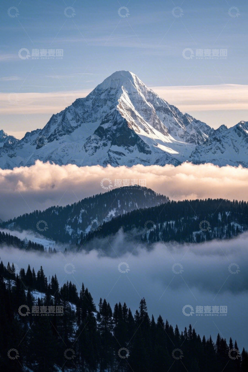 高清大图下载【趣麦麦图】雪山云海自然风光景色