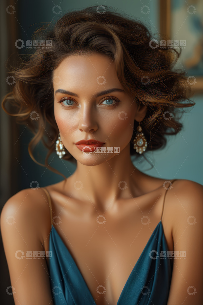 高清大图下载【趣麦麦图】年轻女子时尚肖像特写