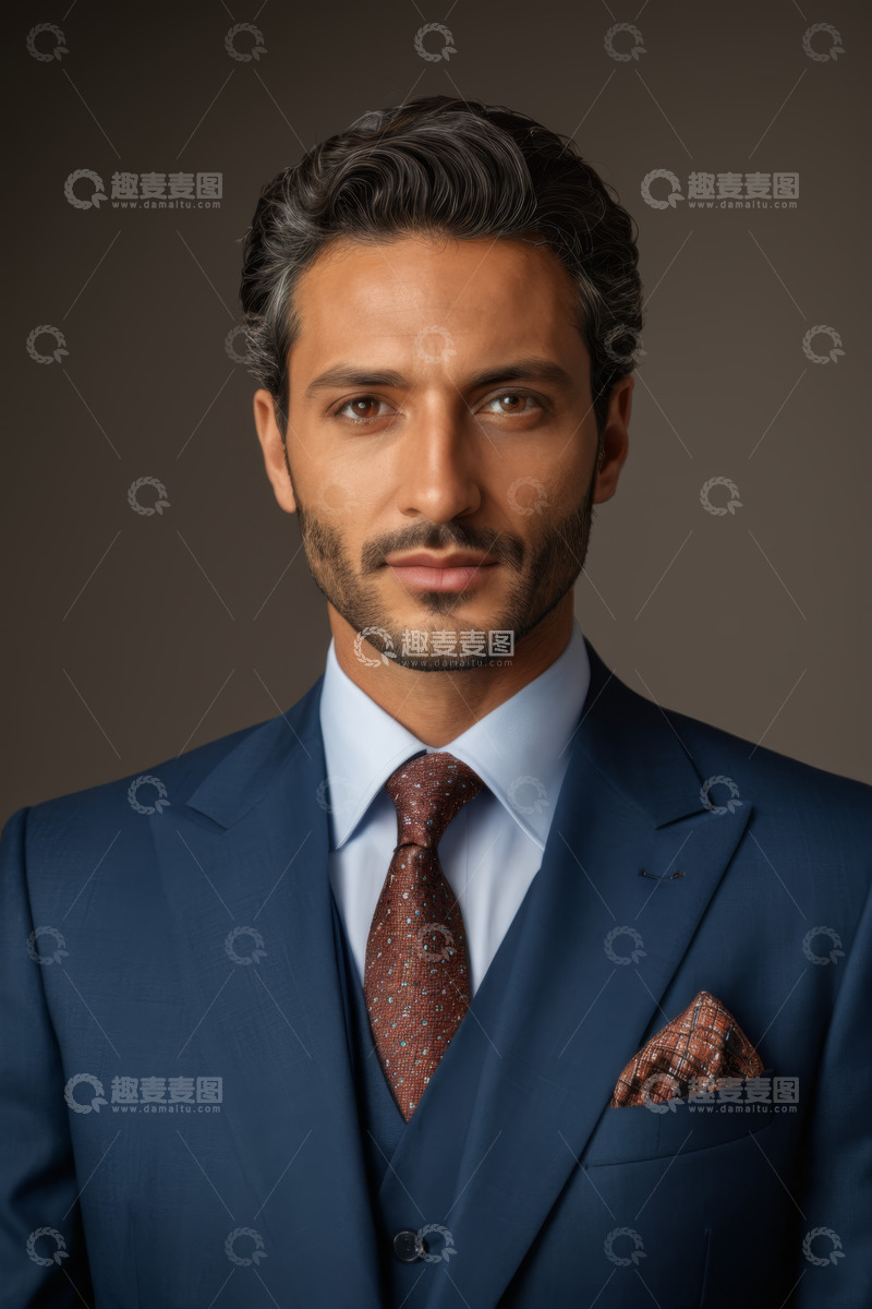 高清大图下载【趣麦麦图】身着西装的男士正面肖像