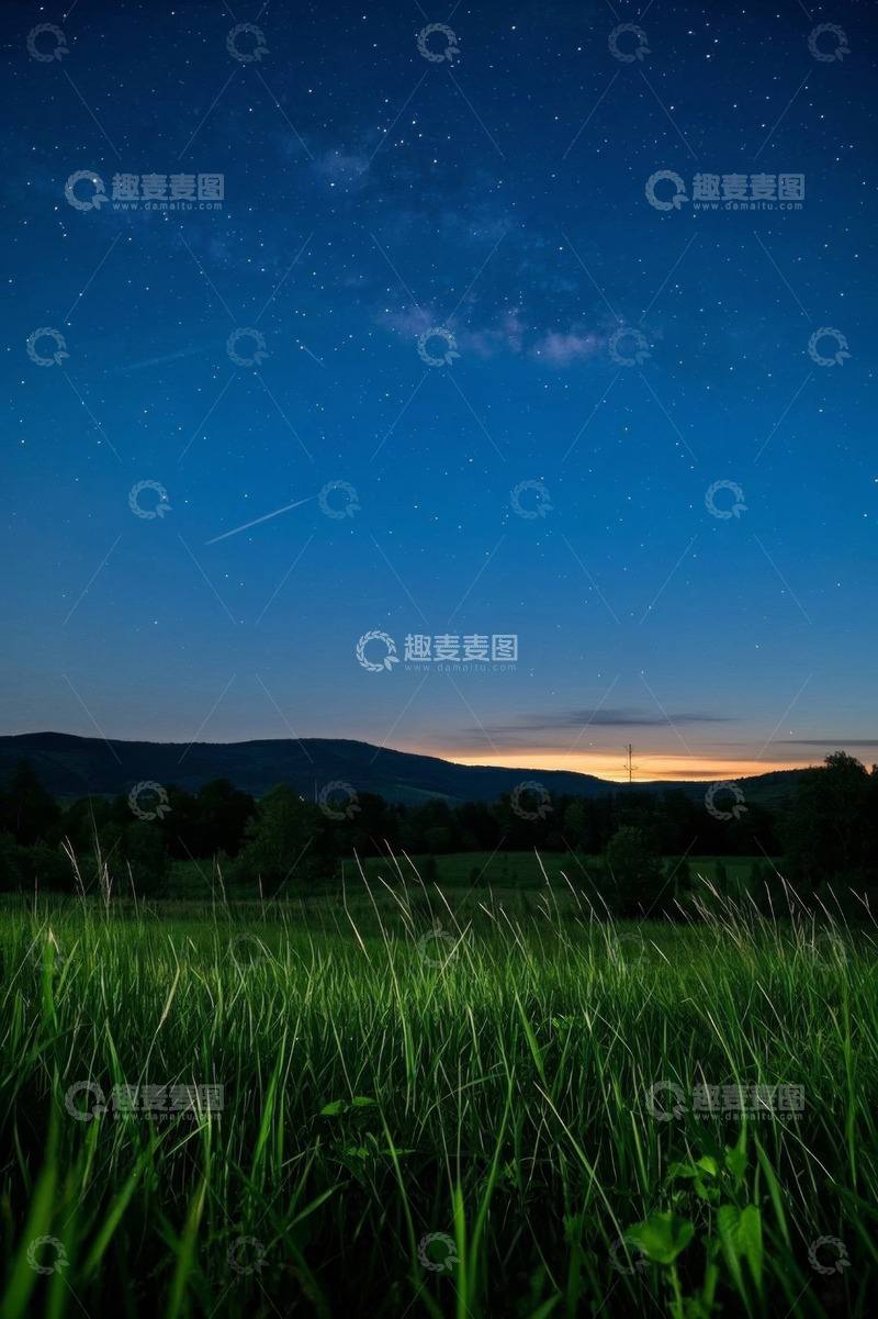 高清大图下载【趣麦麦图】草原星空夜景自然景观