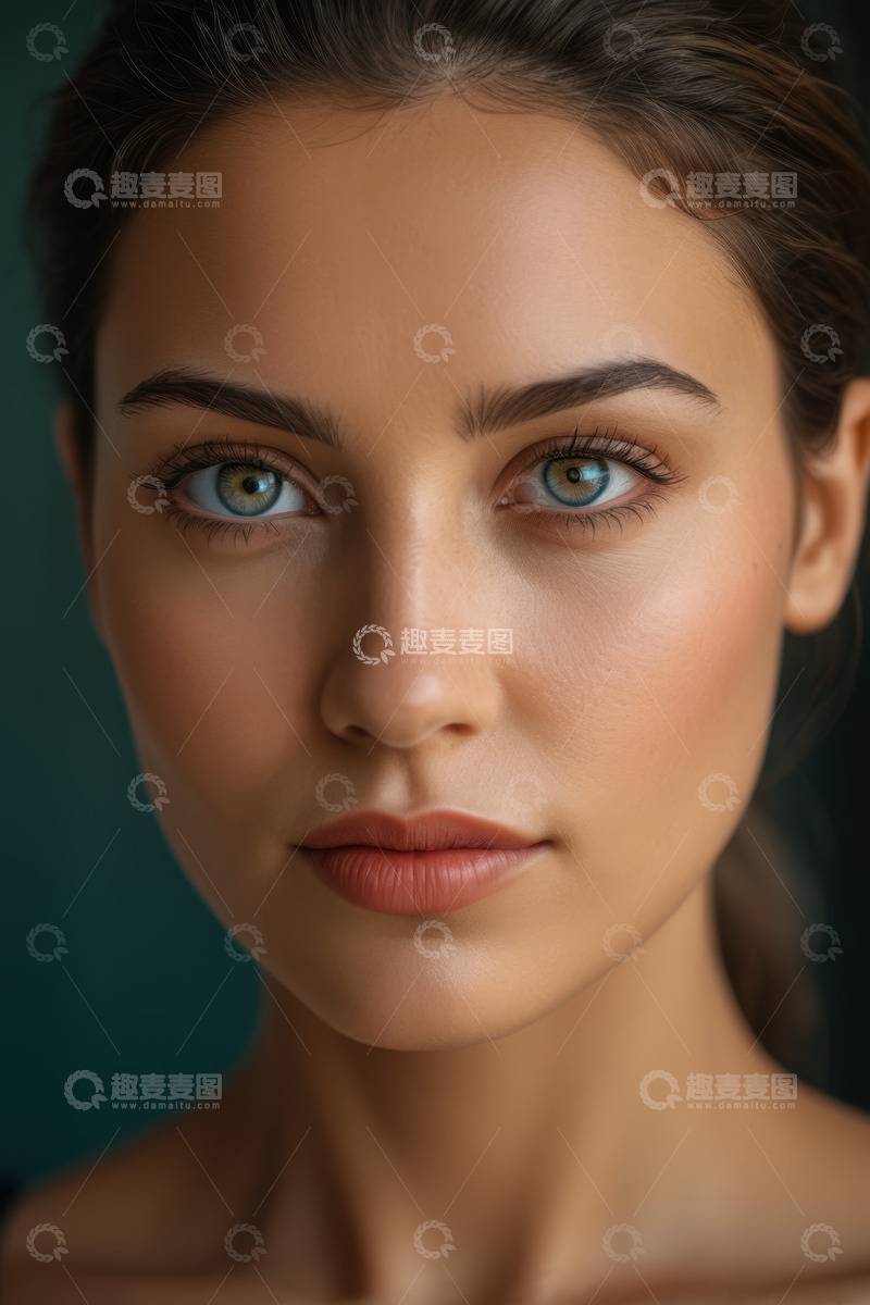 高清大图下载【趣麦麦图】年轻女性脸部特写