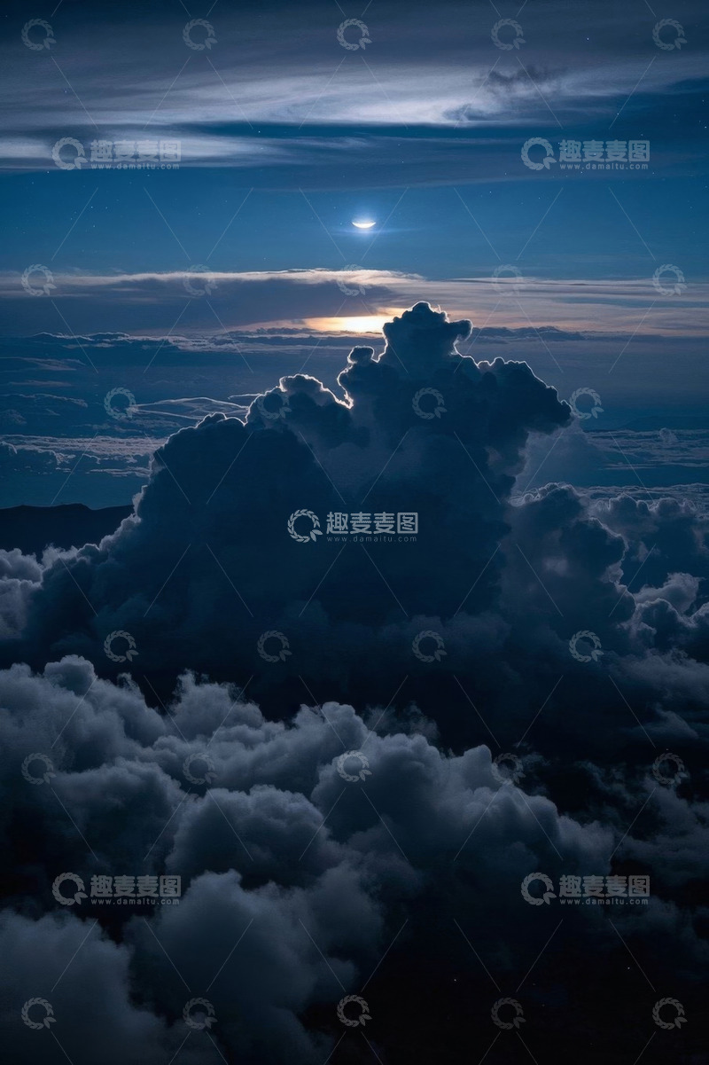 高清大图下载【趣麦麦图】高空俯瞰云层与天际景观