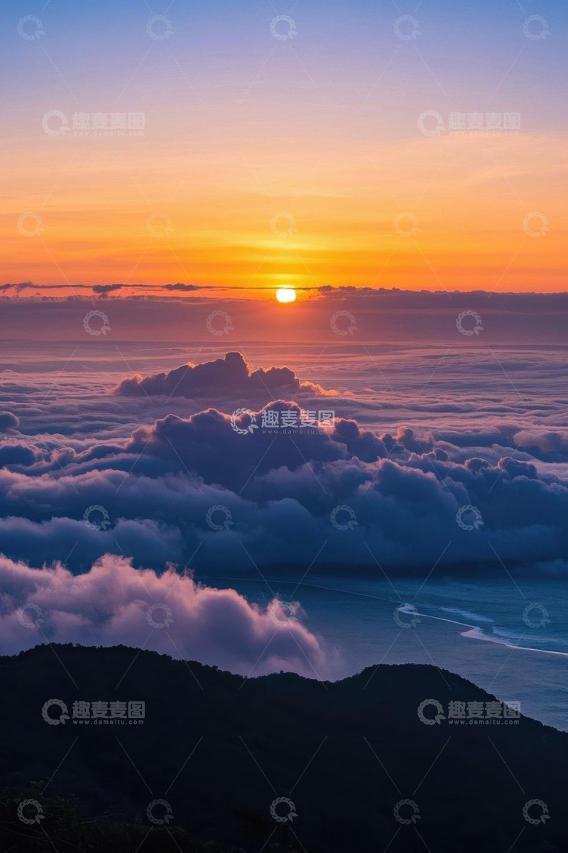 高清大图下载【趣麦麦图】云海之上的日出景观