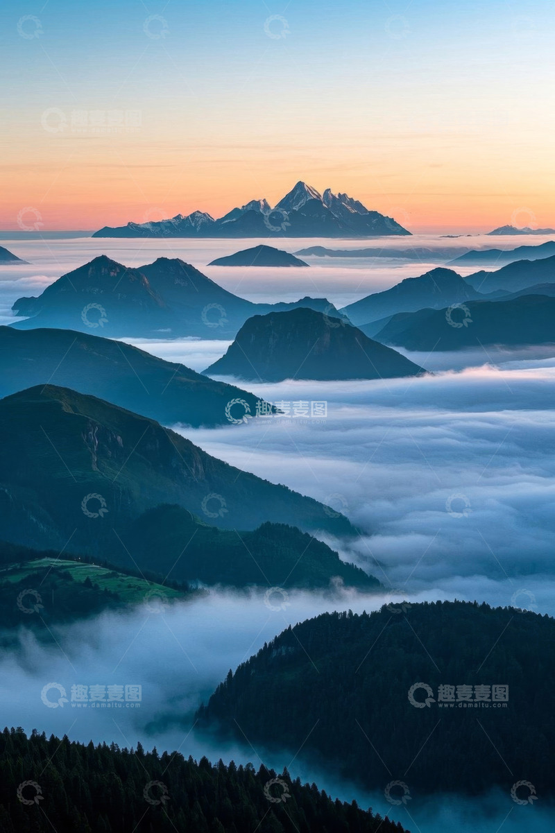 高清大图下载【趣麦麦图】山峦云海日出自然风光