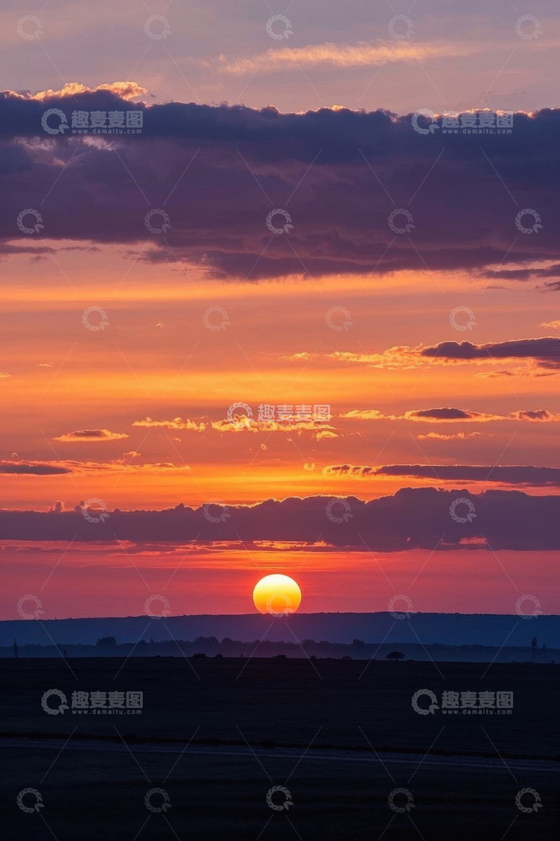 高清大图下载【趣麦麦图】日落时分天空云霞景观