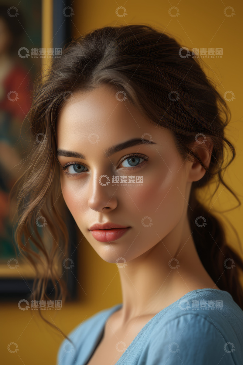 高清大图下载【趣麦麦图】年轻女子面部特写