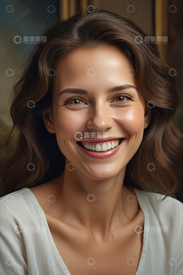 微笑美丽年轻女性肖像