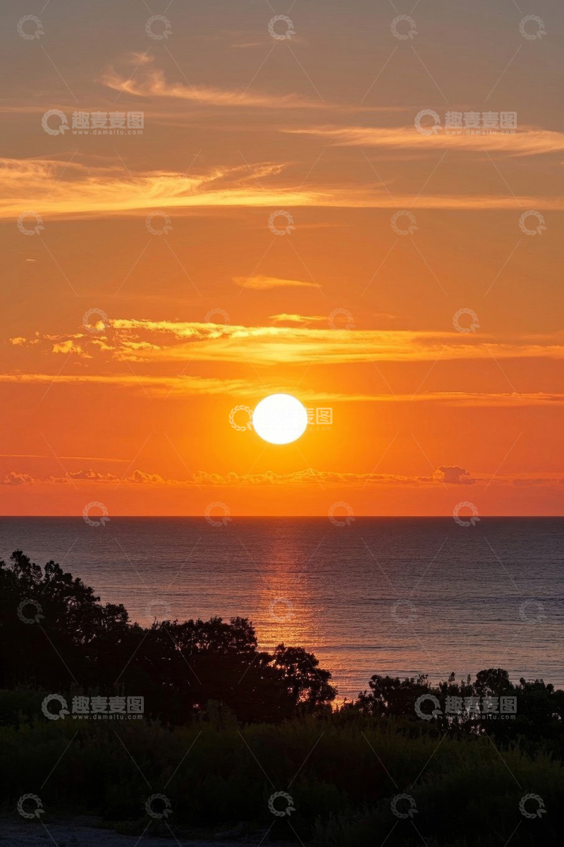 高清大图下载【趣麦麦图】海上日落自然风光