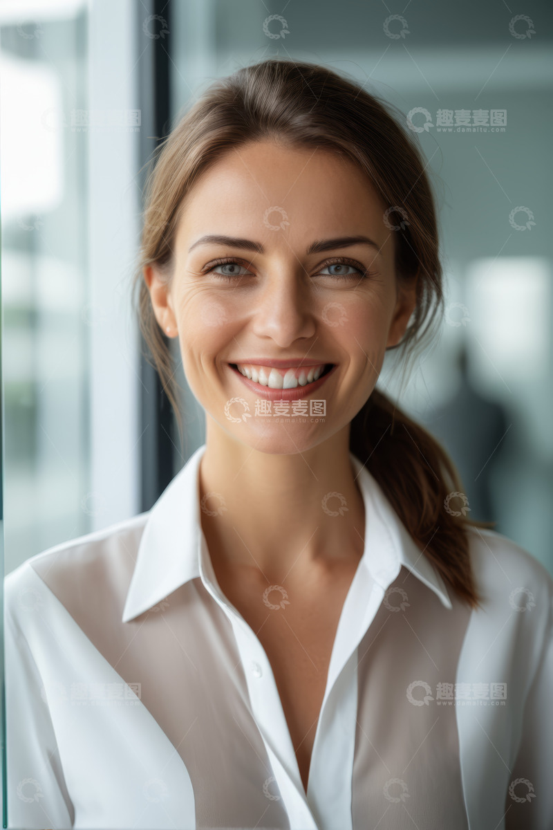 高清大图下载【趣麦麦图】微笑女商人半身肖像