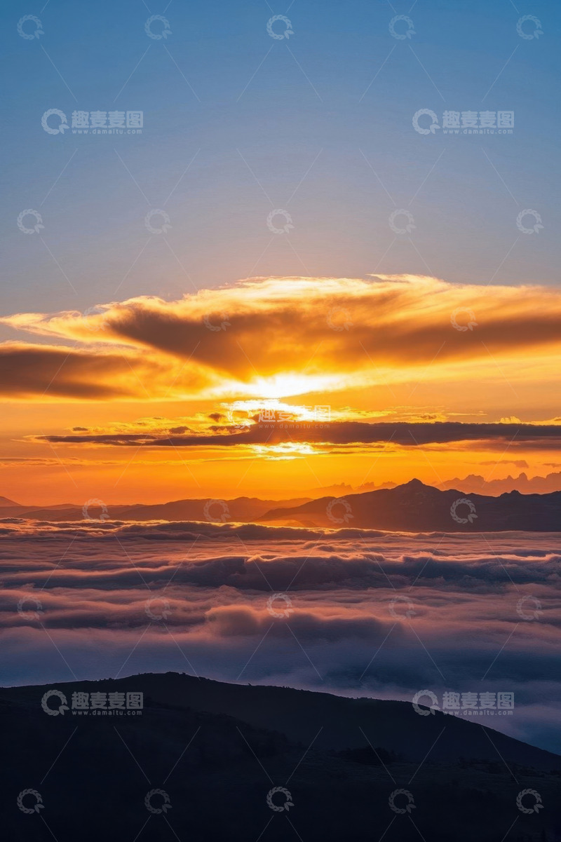 高清大图下载【趣麦麦图】山间云海日出自然景观