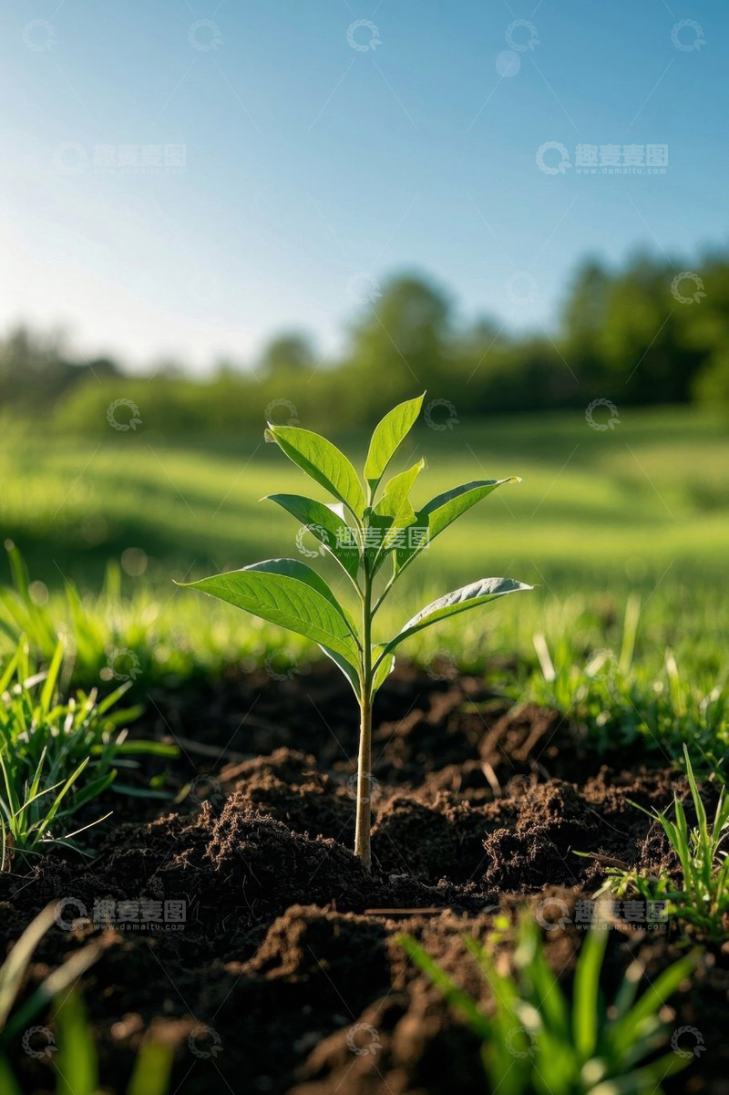 高清大图下载【趣麦麦图】田野中生长的嫩绿植物