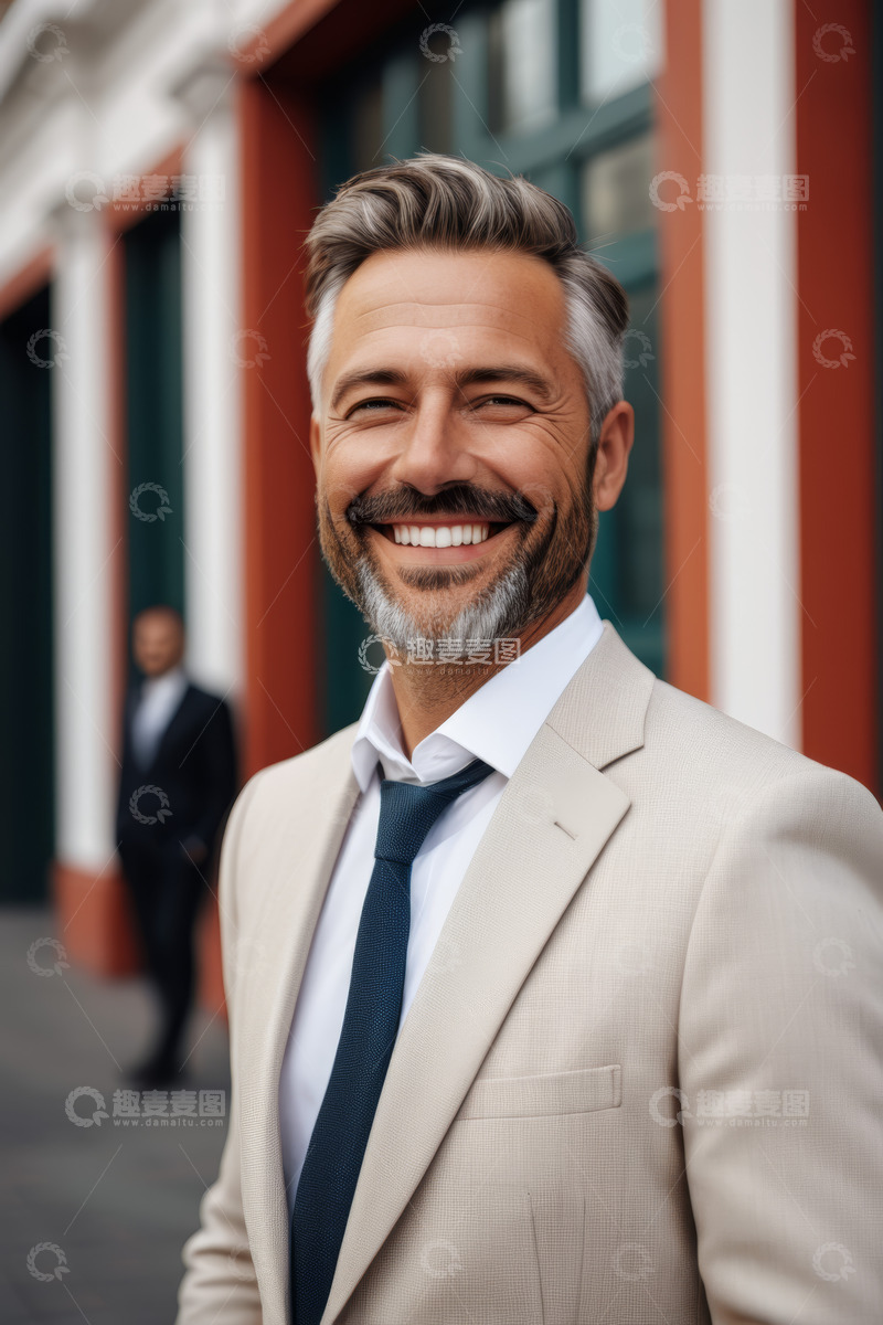 高清大图下载【趣麦麦图】穿着西装的男子微笑肖像