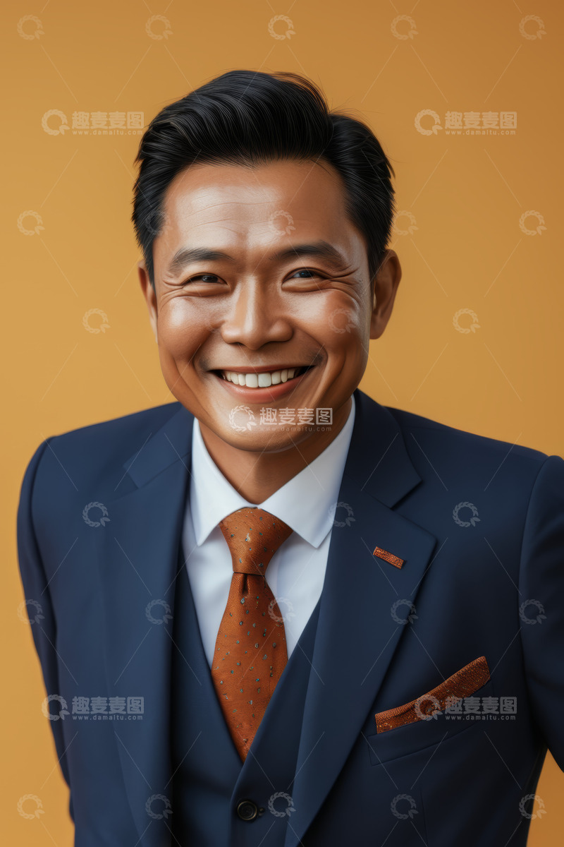 高清大图下载【趣麦麦图】穿西装微笑的商务男士