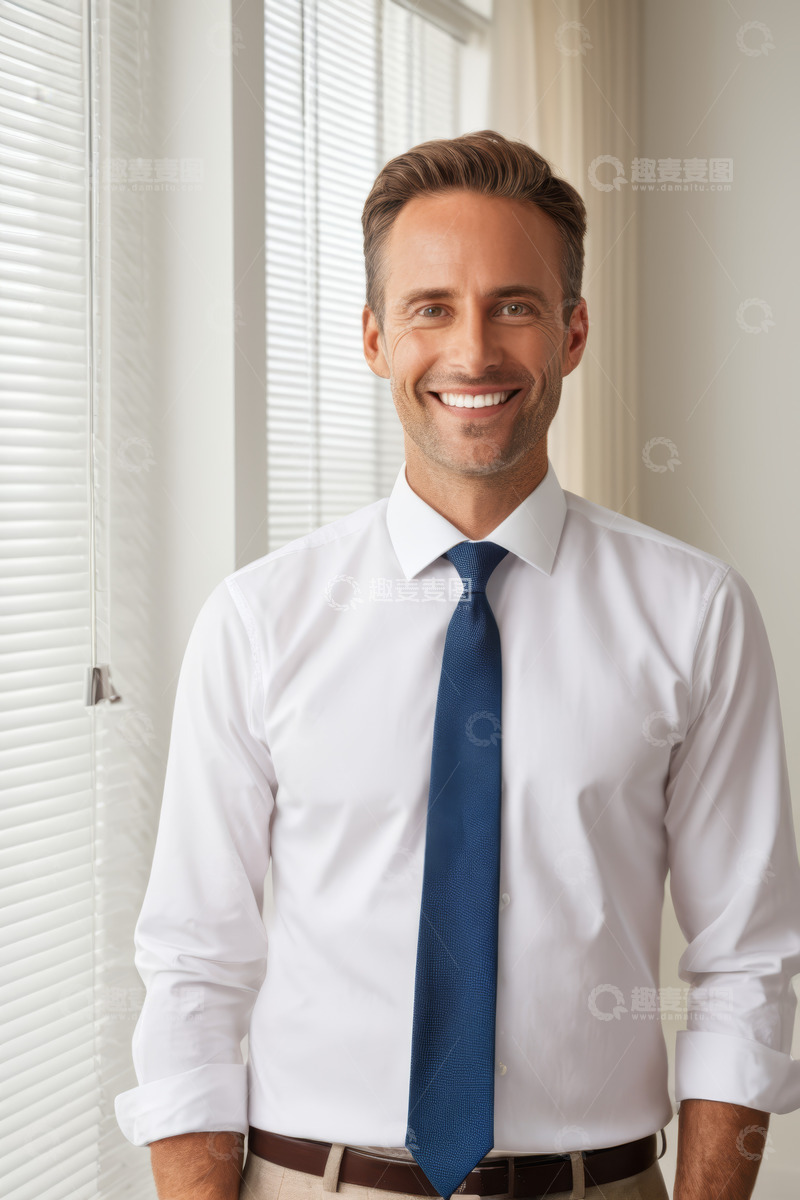 高清大图下载【趣麦麦图】穿着正装微笑的商务男士
