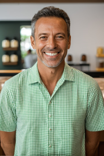 微笑男士半身肖像