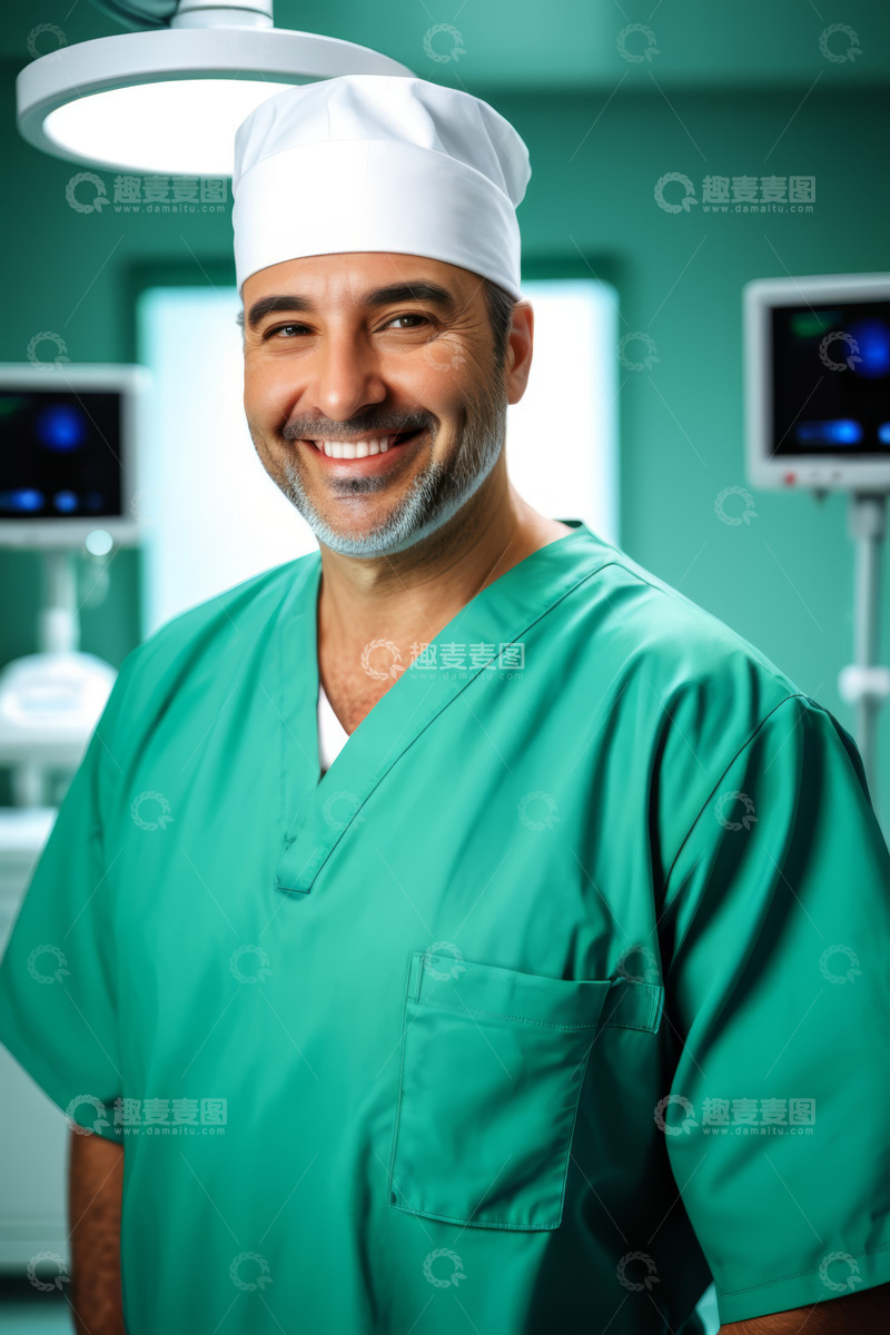 高清大图下载【趣麦麦图】手术室中的微笑外科医生