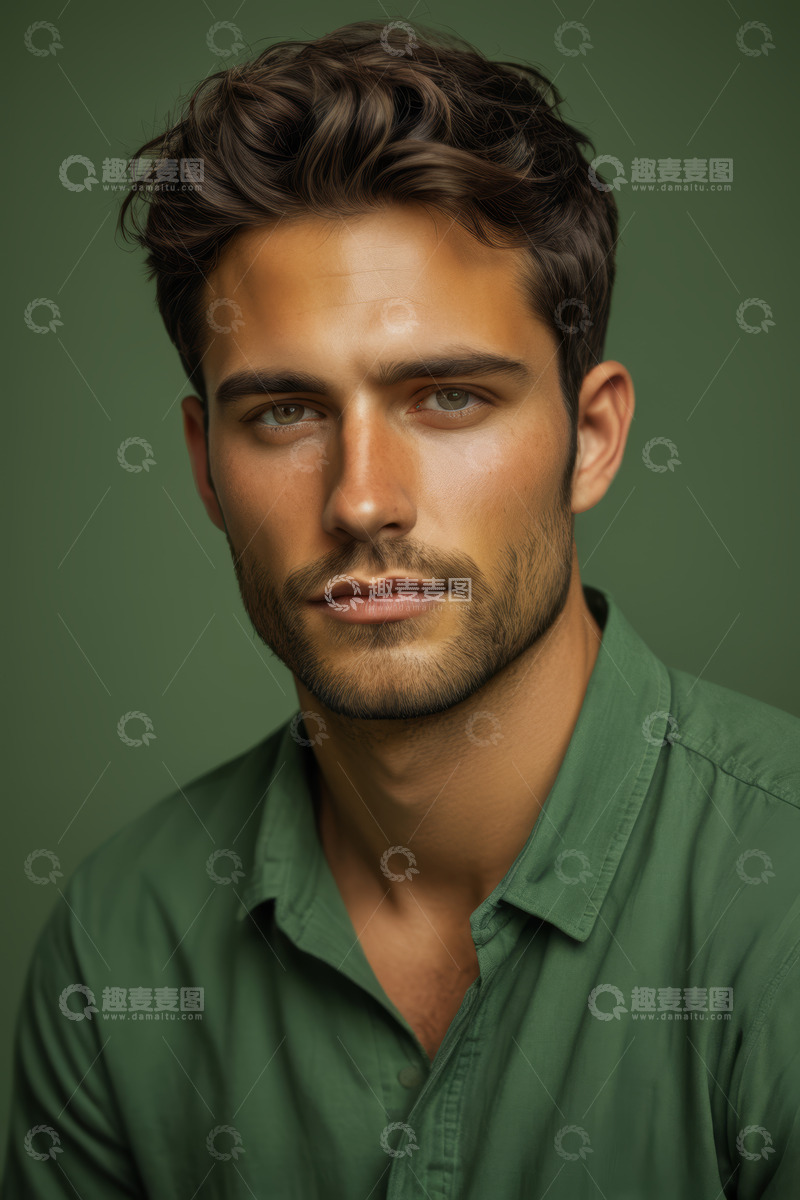 高清大图下载【趣麦麦图】年轻英俊男性的肖像特写