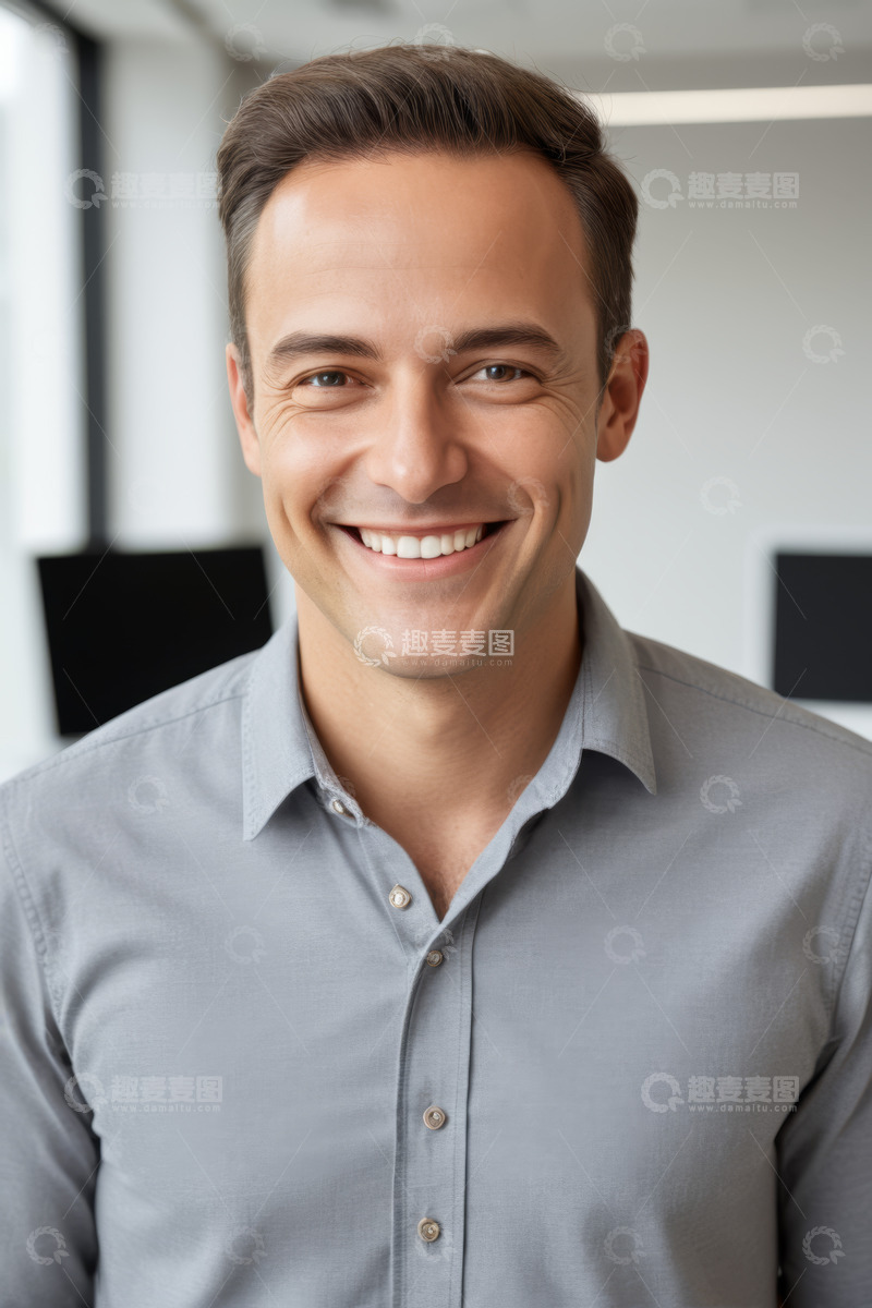 高清大图下载【趣麦麦图】微笑男士商务肖像素材