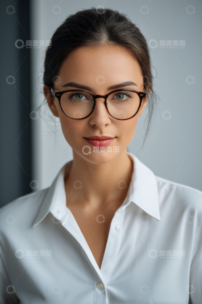 高清大图下载【趣麦麦图】戴眼镜职业女性肖像