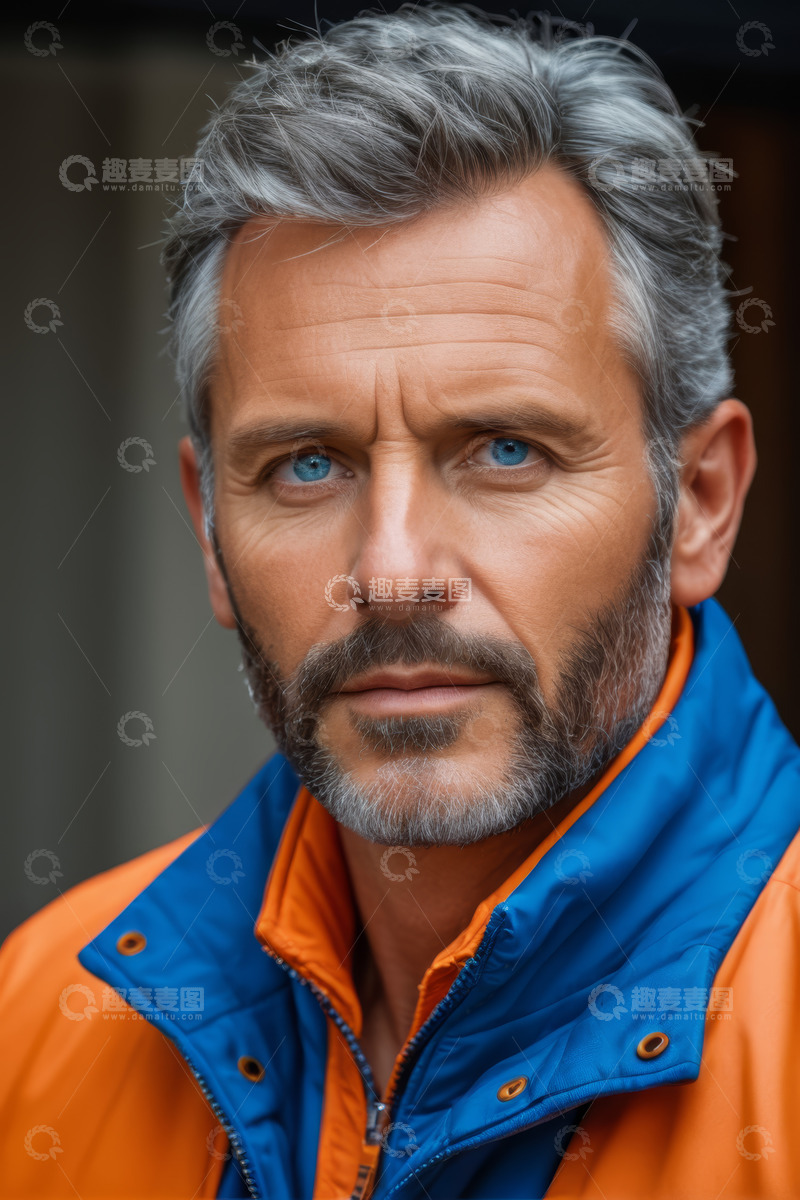 高清大图下载【趣麦麦图】中年男子户外服装肖像