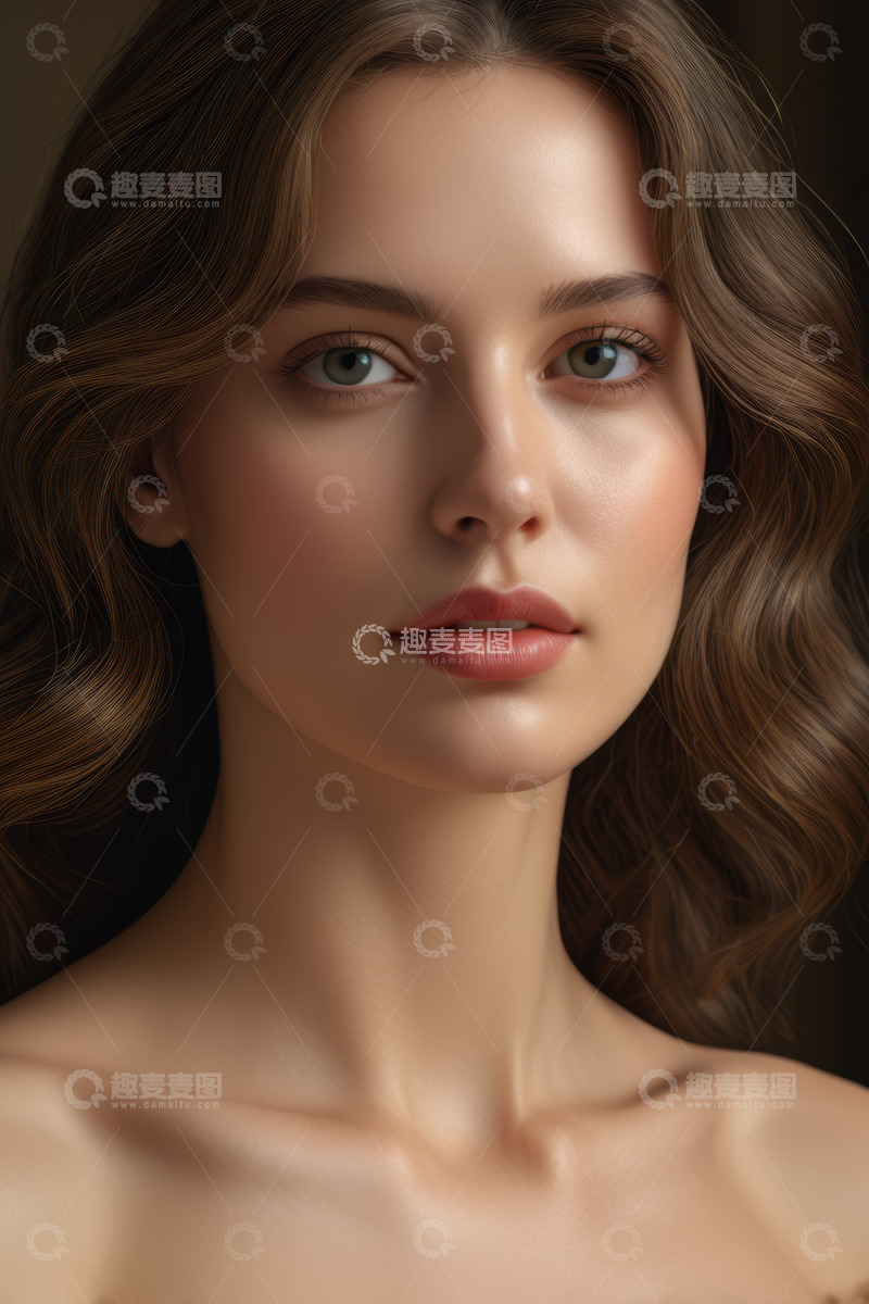高清大图下载【趣麦麦图】美丽女性面部特写素材