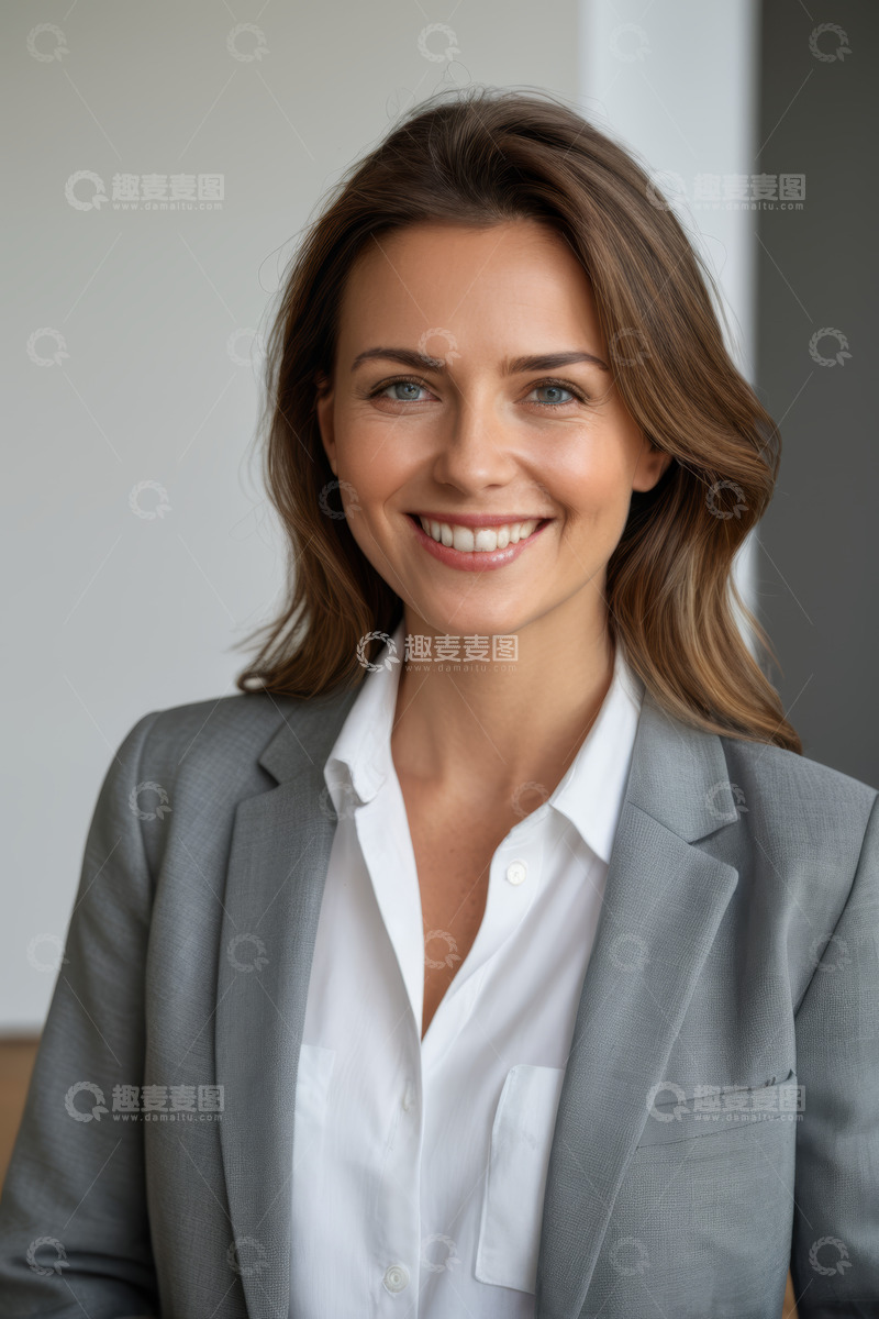 高清大图下载【趣麦麦图】微笑女商人半身肖像