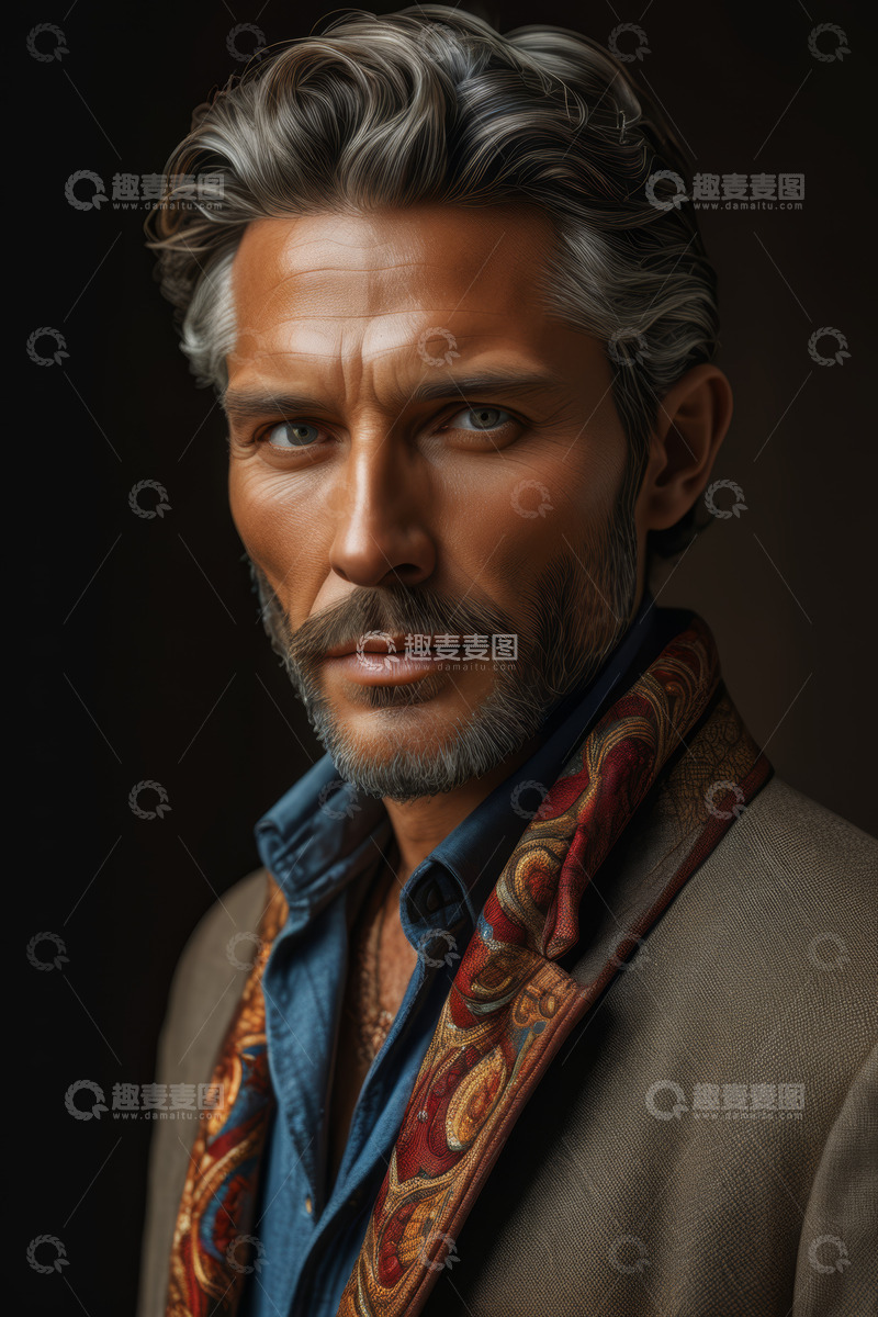 高清大图下载【趣麦麦图】成熟男士半身肖像特写