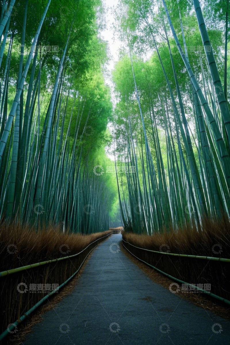 高清大图下载【趣麦麦图】竹林中的林间小径